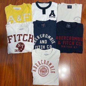 Lot of 7 Abercrombie & Fitch Men T Shirts